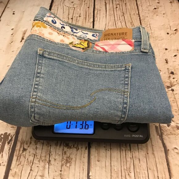 Signature by Levi’s Womens Upcycled OOAK High Rise “Patch Cat” Size 18 - Picture 15 of 16